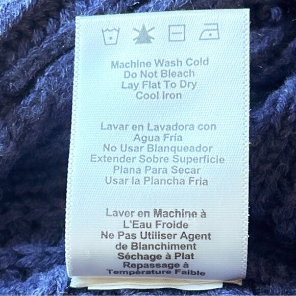 UGG Poncho Shrug Size XS & Small Blue Cable Knit Cape Sweater Missing Button - Picture 10 of 10